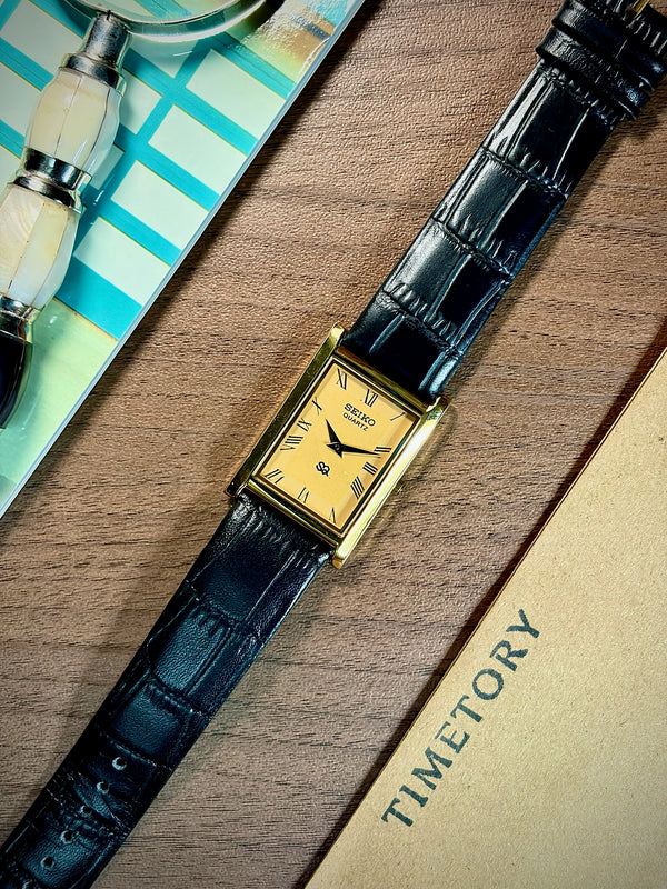 Seiko Quartz Tank Gold Roman